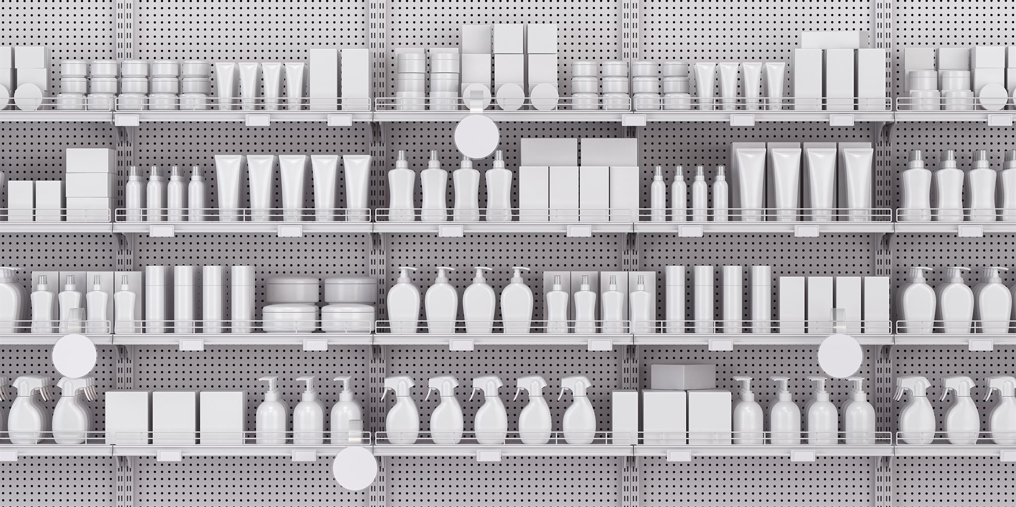 Modern supermarket shelving and product display